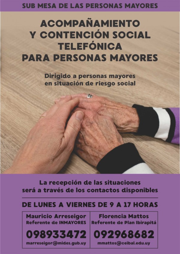 SERVICIO DE ACOMPAÑAMIENTO Y CONTENCIÓN SOCIAL TELEFÓNICA PARA PERSONAS MAYORES DE SALTO