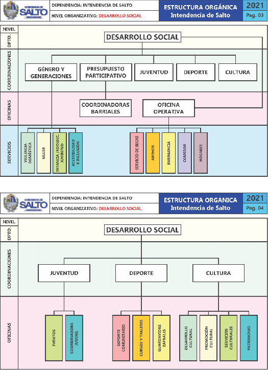 Organización del Departamento de Desarrollo Social de la Intendencia de Salto